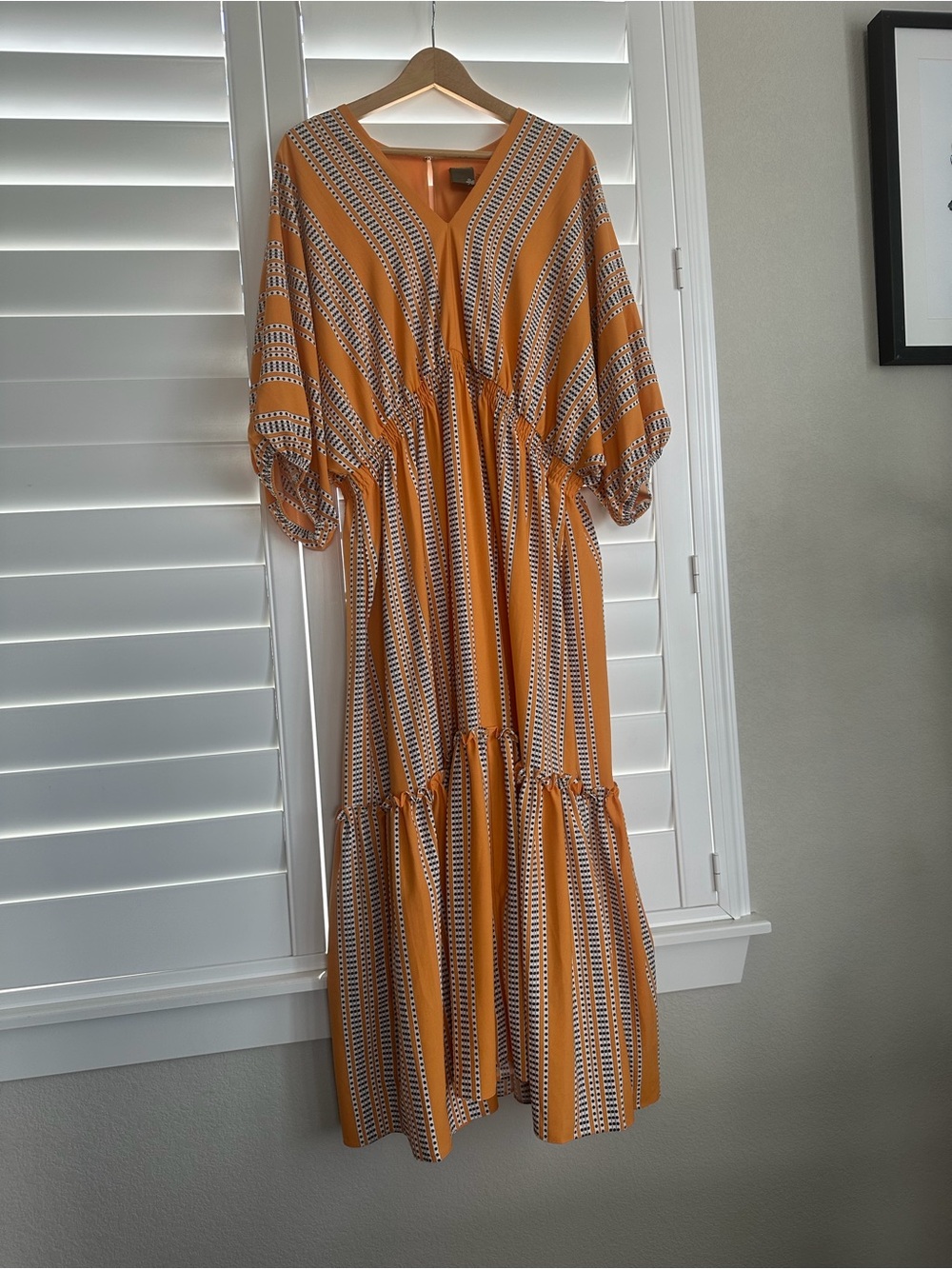 Boho Stripe Maxi Dress in Mustard - Women